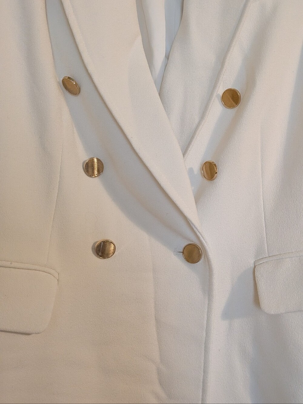 Rachel Zoe White Oversized Double Breasted Blazer XS - Picture 3 of 4